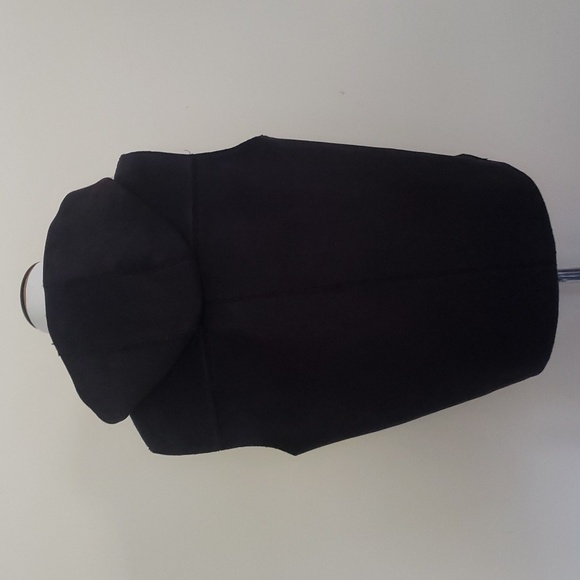 Lauren Ralph Lauren Hooded Suede Fleece Button up black vest Jacket size L - Picture 6 of 9